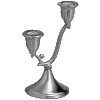 Pewter Dual Candelabrum Weighted