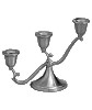 Pewter Triple Candelabrum Weighted