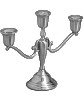 Pewter Triple Candelabrum Weighted