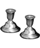 Pewter Candlesticks Weighted